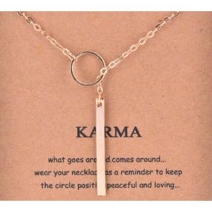 Dogeared Karma Gold Loop and Bar Necklace